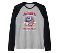 Pit Bull Dog This America We Love Dogs 4th of July Camiseta Manga Raglan