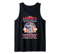 Pit Bull Dog This America We Love Dogs 4th of July Camiseta sin Mangas
