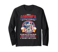 Pit Bull Dog This America We Love Dogs 4th of July Manga Larga