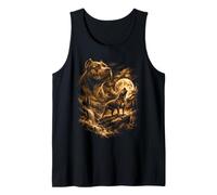 Pit Bull Howling Moon Pittie Dog Fantasy Forrest Wilderness Camiseta sin Mangas