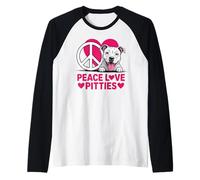 Pit Bull Pittie Peace Love Rescue Pitbull Amante de los Perros Camiseta Manga Raglan