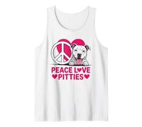 Pit Bull Pittie Peace Love Rescue Pitbull Amante de los Perros Camiseta sin Mangas