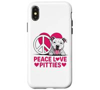 Pit Bull Pittie Peace Love Rescue Pitbull Amante de los Perros Carcasa para iPhone X/XS