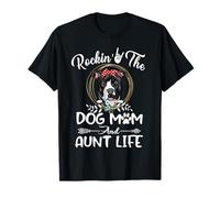 Pit Bull Rocking The Dog Mom and Aunt Life Funny Mothers Day Camiseta