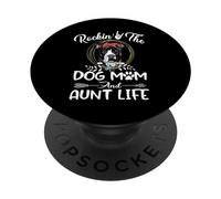 Pit Bull Rocking The Dog Mom and Aunt Life Funny Mothers Day PopSockets PopGrip Adhesivo