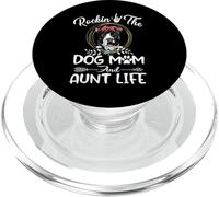 Pit Bull Rocking The Dog Mom and Aunt Life Funny Mothers Day PopSockets PopGrip para MagSafe