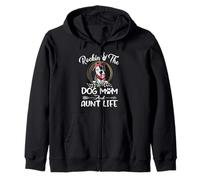 Pit Bull Rocking The Dog Mom and Aunt Life Funny Mothers Day Sudadera con Capucha