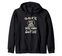 Pit Bull Rocking The Dog Mom and Aunt Life Funny Mothers Day Sudadera con Capucha