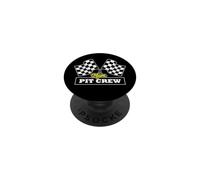Pit Crew - Banderas a Cuadros para Fiestas de Carreras PopSockets PopGrip Adhesivo