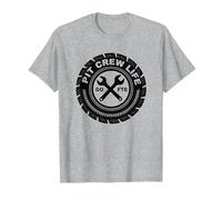 Pit Crew Life: Emblema de neumático Go FTE Mechanic Pride Camiseta, Hombre, Gris Jaspeado, 5XL