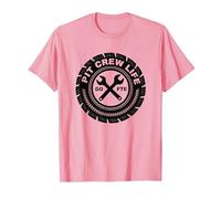 Pit Crew Life: Emblema de neumático Go FTE Mechanic Pride Camiseta, Hombre, Rosado, S