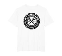 Pit Crew Life: Emblema de neumático Go FTE Mechanic Pride Camiseta, Hombre Tallas Grandes, Blanco, 2X Alto