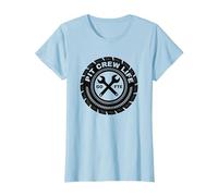 Pit Crew Life: Emblema de neumático Go FTE Mechanic Pride Camiseta, Mujer, Azul Bebé, XXL
