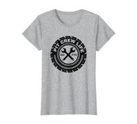 Pit Crew Life: Emblema de neumático Go FTE Mechanic Pride Camiseta, Mujer, Gris Jaspeado, M
