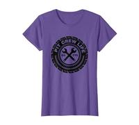 Pit Crew Life: Emblema de neumático Go FTE Mechanic Pride Camiseta, Mujer, Morado Jaspeado, M