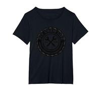 Pit Crew Life: Emblema de neumático Go FTE Mechanic Pride Camiseta, Mujer Tallas Grandes, Negro, 3XL Grande
