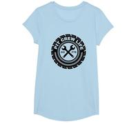 Pit Crew Life: Emblema de neumático Go FTE Mechanic Pride Camiseta, Niñas, Azul Bebé, XS