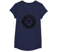 Pit Crew Life: Emblema de neumático Go FTE Mechanic Pride Camiseta, Niñas, Azul Marino, XS
