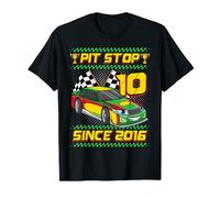 Pit Stop 10th Birthday Boys 10 Year Old Kids Since 2016 Camiseta