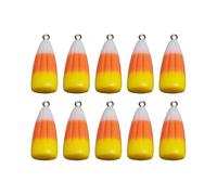 Pitadue 10 dijes de resina con textura de maíz y caramelo, para fiesta de Halloween, accesorios de manualidades para hacer joyas