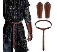 Pitadue Accesorios para disfraz de vikingos renacentistas, cinturón de cuero de pirata medieval, para Halloween, renacimiento, cosplay, disfraz de Halloween, disfraz de pirata medieval, cinturón de