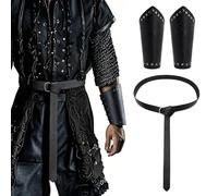 Pitadue Accesorios para disfraz de vikingos renacentistas, cinturón de cuero de pirata medieval, para Halloween, renacimiento, cosplay, disfraz de Halloween, disfraz de pirata medieval, cinturón de