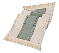 Pitadue Camino de mesa de 30 x 140 cm, bordes con flecos, tela de poliéster resistente, elegante decoración para el hogar, fiesta, camino de mesa de poliéster lavable