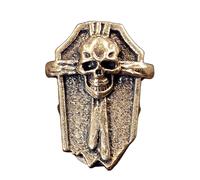 Pitadue Colgante de calavera de cobre vintage para manualidades, joyería, accesorios de cuerda de paracaídas y decoración de ropa gótica