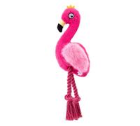 Pitadue Coloridos flamencos de peluche de cuerda de algodón para masticar, juguete para interacción con perros, dentición chirriante, búsqueda, juego de razas de compromiso, cuerda de algodón para