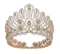 Pitadue Coronas para el pelo con diamantes de imitación brillantes, elegantes diademas para novia, coronas con cristal para eventos de boda