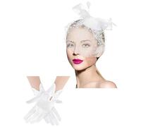 Pitadue Elegante tocado de encaje para Halloween, diadema con personalidad para bolas y sesiones de fotos temáticas, conjunto de fiesta para mujeres