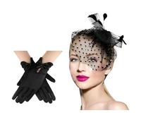 Pitadue Elegante tocado de encaje para Halloween, diadema con personalidad para bolas y sesiones de fotos temáticas, conjunto de fiesta para mujeres