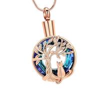 Pitadue Joya con recordatorio de mascotas con compartimento secreto, dije redondo para recuerdos de cabello, compartimento secreto, tarro para mascotas