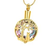 Pitadue Joya con recordatorio de mascotas con compartimento secreto, dije redondo para recuerdos de cabello, compartimento secreto, tarro para mascotas