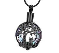 Pitadue Joya con recordatorio de mascotas con compartimento secreto, dije redondo para recuerdos de cabello, compartimento secreto, tarro para mascotas