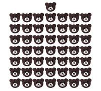 Pitadue Juego de 50 botones en forma de oso con 2 agujeros para coser y manualidades decorativas de madera