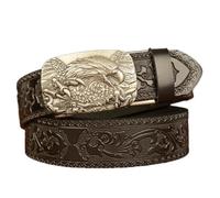 Pitadue Lanneret - Cinturón de cuero para hombre, hebilla automática, cintura ajustable, para jeans y uso casual, cuero de negocios, Preguntas frecuentes:, 110 cm