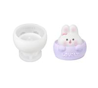 Pitadue Moldes de silicona hechos a mano con forma de conejo en 3D, para jabón, manualidades, suministros para manualidades