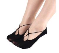 Pitadue Par de calcetines para mujer, mallas de tobillo para verano, forro corto de corte bajo, invisible para barco plano, redes de tobillo, Negro número 2, Talla única