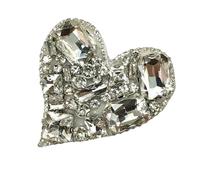 Pitadue Parches de diamantes de imitación de corazón para ropa, vestidos de novia, chaquetas, camisetas, apliques de corazón para coser o planchar para ropa