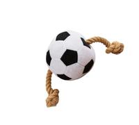Pitadue Pelota de molienda de cuerda de algodón para mascotas, juguete para masticar con forma de rugger de fútbol, para masticadores agresivos, cuidado de los dientes, uso en interiores y exteriores