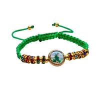Pitadue Pulseras tejidas a mano con símbolos religiosos de Judas, pulseras de cadena de mano para mujer, pulseras de la suerte, joyería de oración