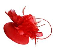 Pitadue Tocado de lino de los años 20 para mujer, elegante diseño británico, ideal para ocasiones temáticas, disfraces, moda, rosso, Talla única