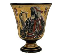 Pitágoras - Taza de Justicia Greedy/Tantalus - Cerámica griega - Hecho a mano y pintado a mano en Grecia, regalo de ciencia y mitología griega antigua