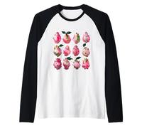 Pitaya Acuarela Fruta Arte Tropical Verano Vibe Camiseta Manga Raglan