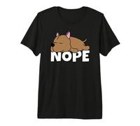 Pitbull American Pit Bull Terrier Perro Perezoso Nope Camiseta Premium
