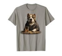 Pitbull Beber Whisky Vintage Mala Actitud Hombres Licor Camiseta