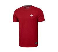 PITBULL - Camiseta Básica para Hombre Manga Corta 100% Algodón Rojo XL - Cuello Redondo Regular Fit - Camiseta Clásica de Hombre Casual - Camiseta Básica Hombre Algodón Premium