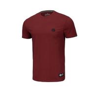 PITBULL - Camiseta Básica para Hombre Manga Corta 100% Algodón Vino Tinto L - Cuello Redondo Regular Fit - Camiseta Clásica de Hombre Casual - Camiseta Básica Hombre Algodón Premium