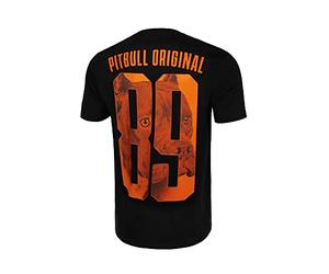 Pitbull Camiseta de algodón para Hombre, Corte clásico, Corte Regular, Camiseta de Pit Bull West Coast Eighty Nine Dog de algodón con Estampado de Verano, Negro, L